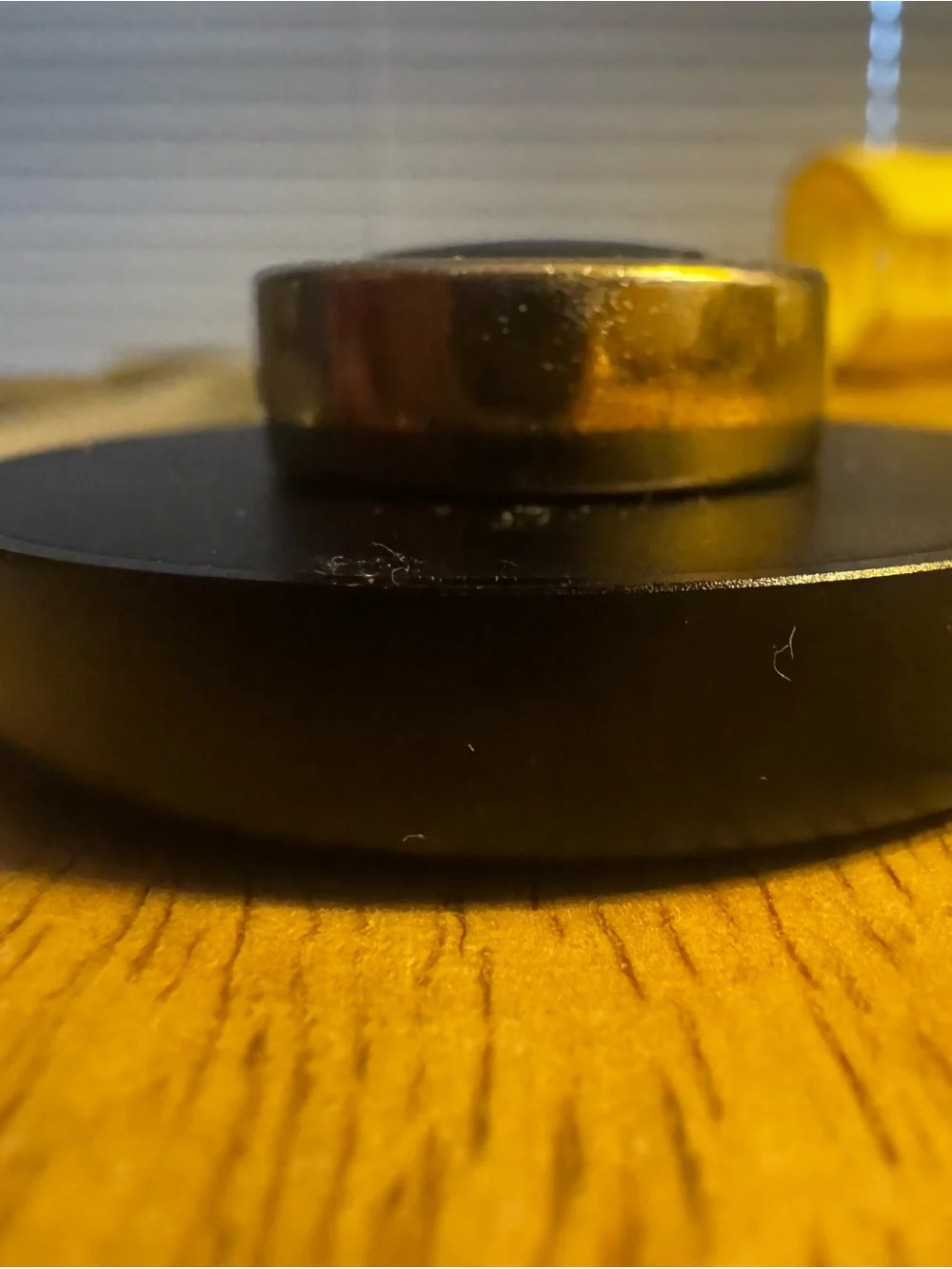 Oura Black Ring Sensor with Gold Accent